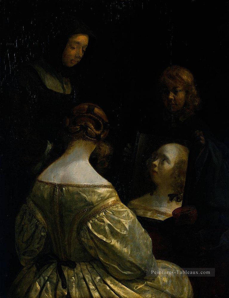 Borch II Gerard ter Femme à un miroir Christianisme Filippino Lippi Peintures à l'huile